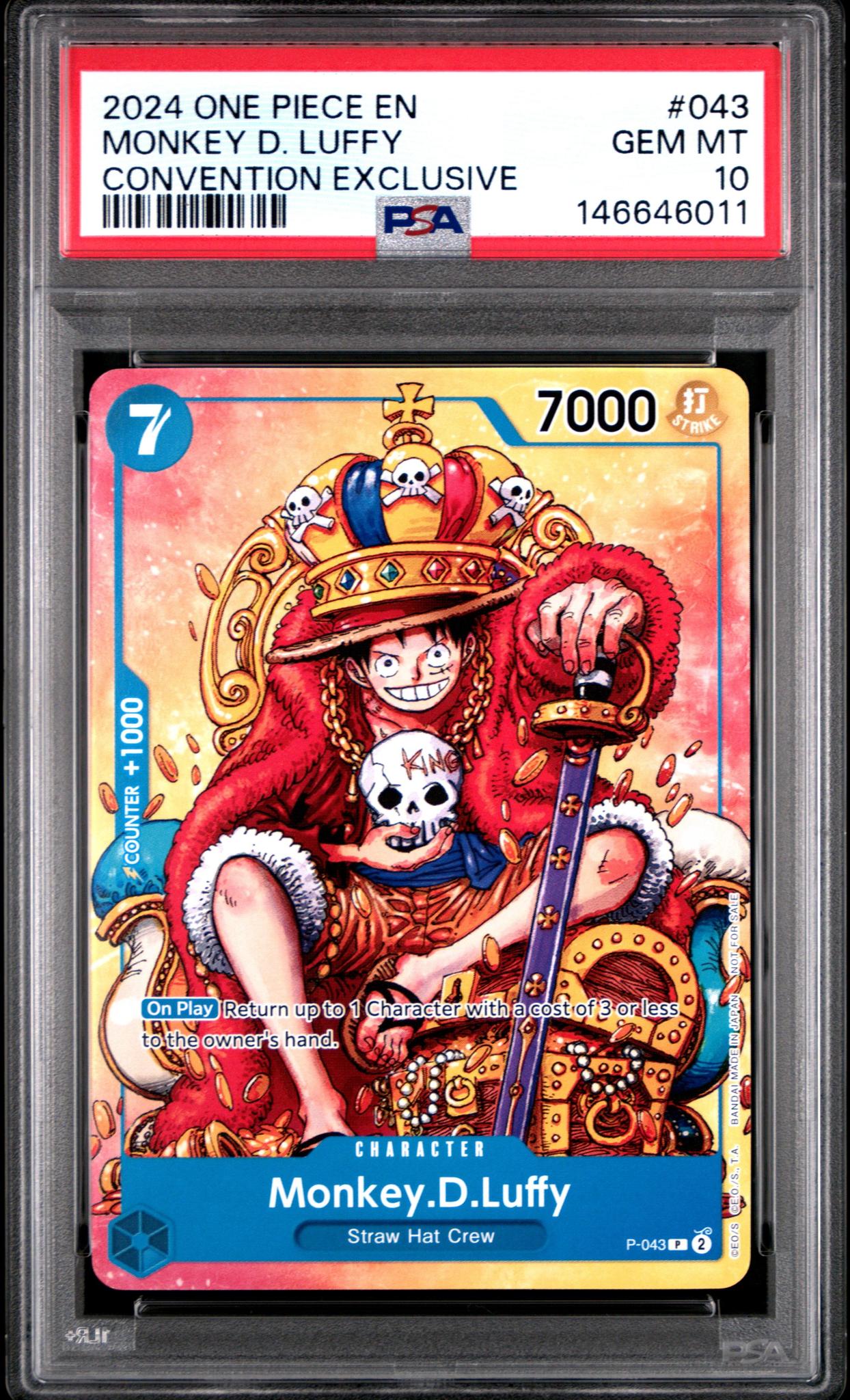 2024 One Piece Monkey D. Luffy #043 Convention Exclusive PSA 10