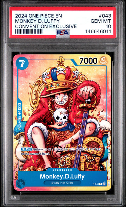 2024 One Piece Monkey D. Luffy #043 Convention Exclusive PSA 10