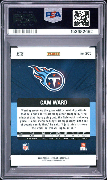 2025 PANINI REVOLUTION 205 CAM WARD RED ASTRO PSA 10
