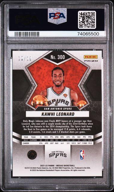 2021 Mosaic Kawhi Leonard Gold /10 PSA 10