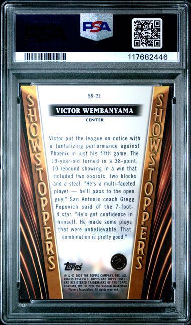 2023 Finest Victor Wembanyama Showstoppers-Gold Refractor PSA 8