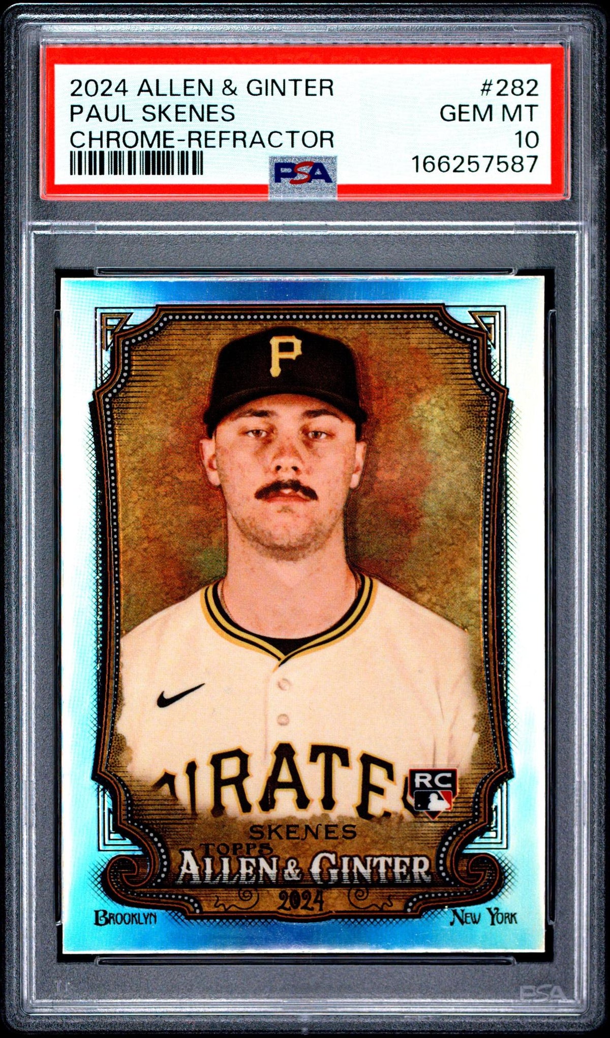 2024 TOPPS ALLEN & GINTER 282 PAUL SKENES CHROME-REFRACTOR PSA 10