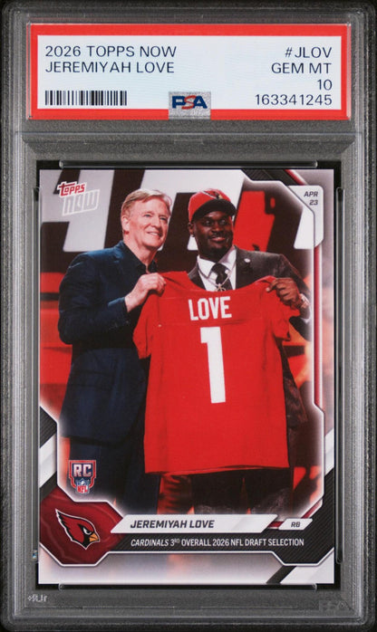 2026 TOPPS NOW JLOV JEREMIYAH LOVE PSA 10