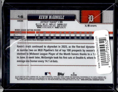 2026 Topps Chrome Kevin McGonigle #16 Rookie /99