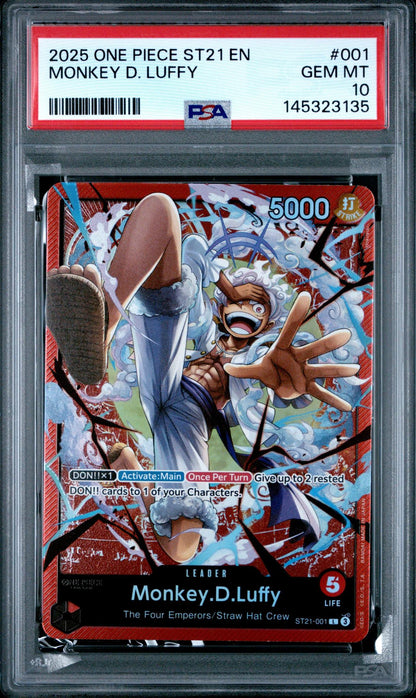 2025 One Piece Monkey D. Luffy ST21 PSA 10