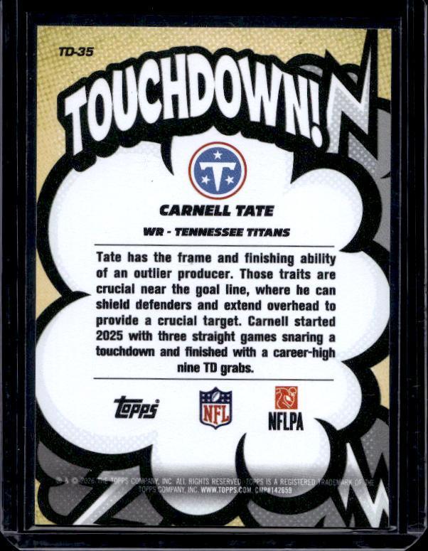 2026 Topps Flagship #TD-35 Carnell Tate Touchdown