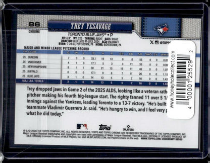 2026 Topps Chrome Trey Yesavage #86 Gold Wave Rookie /50