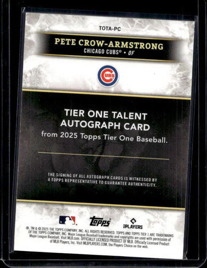 2025 Topps Tier One Pete Crow Armstrong #TOTA-PC Autograph /49