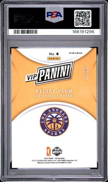 2025 PANINI NATIONAL SPORTS COLLECTORS CONVENTION VIP GOLD #8 KELSEY PLUM RED SPARKLE PSA 10