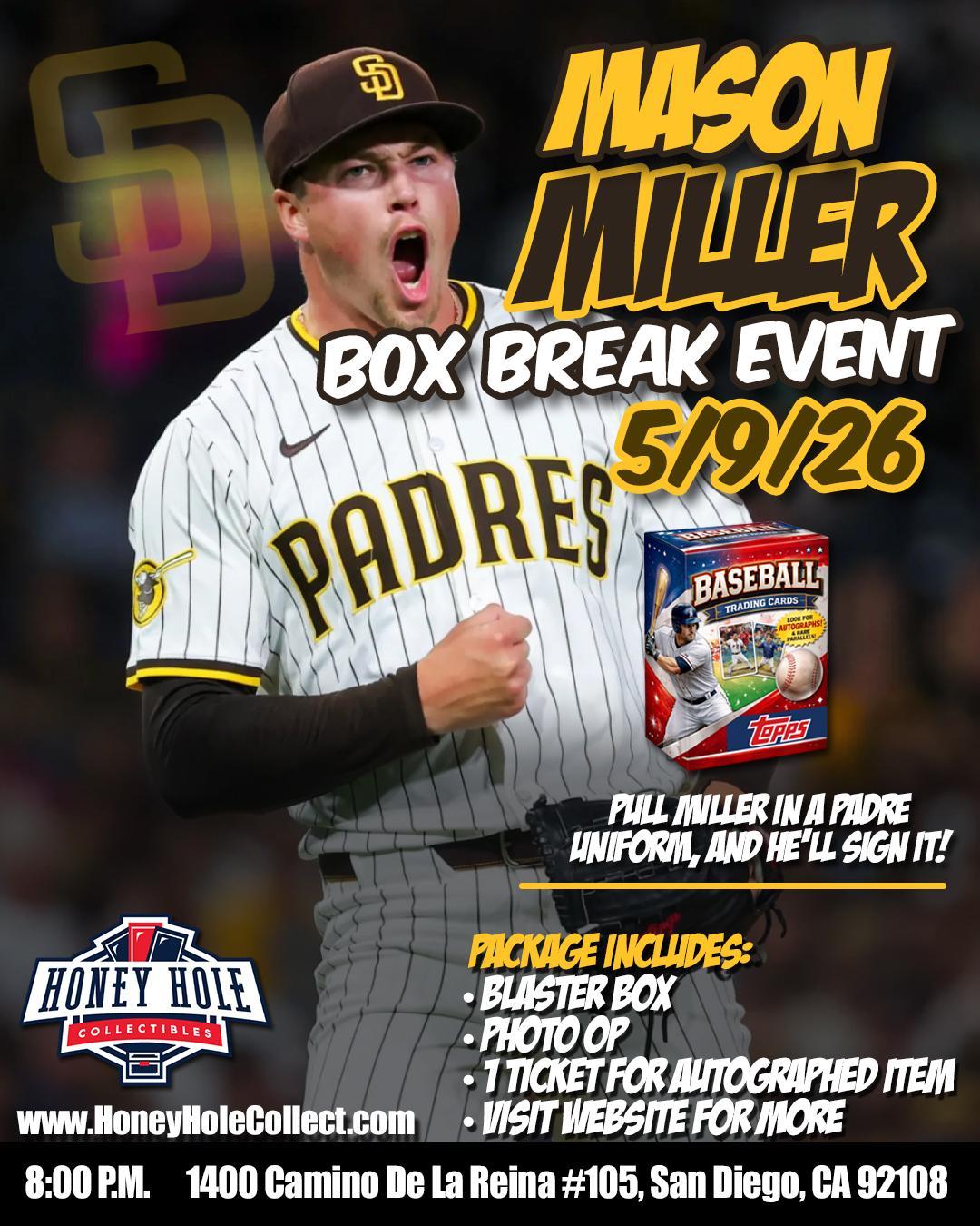 MASON MILLER BOX BREAK EVENT - ADDITIONAL AUTOGRAPH