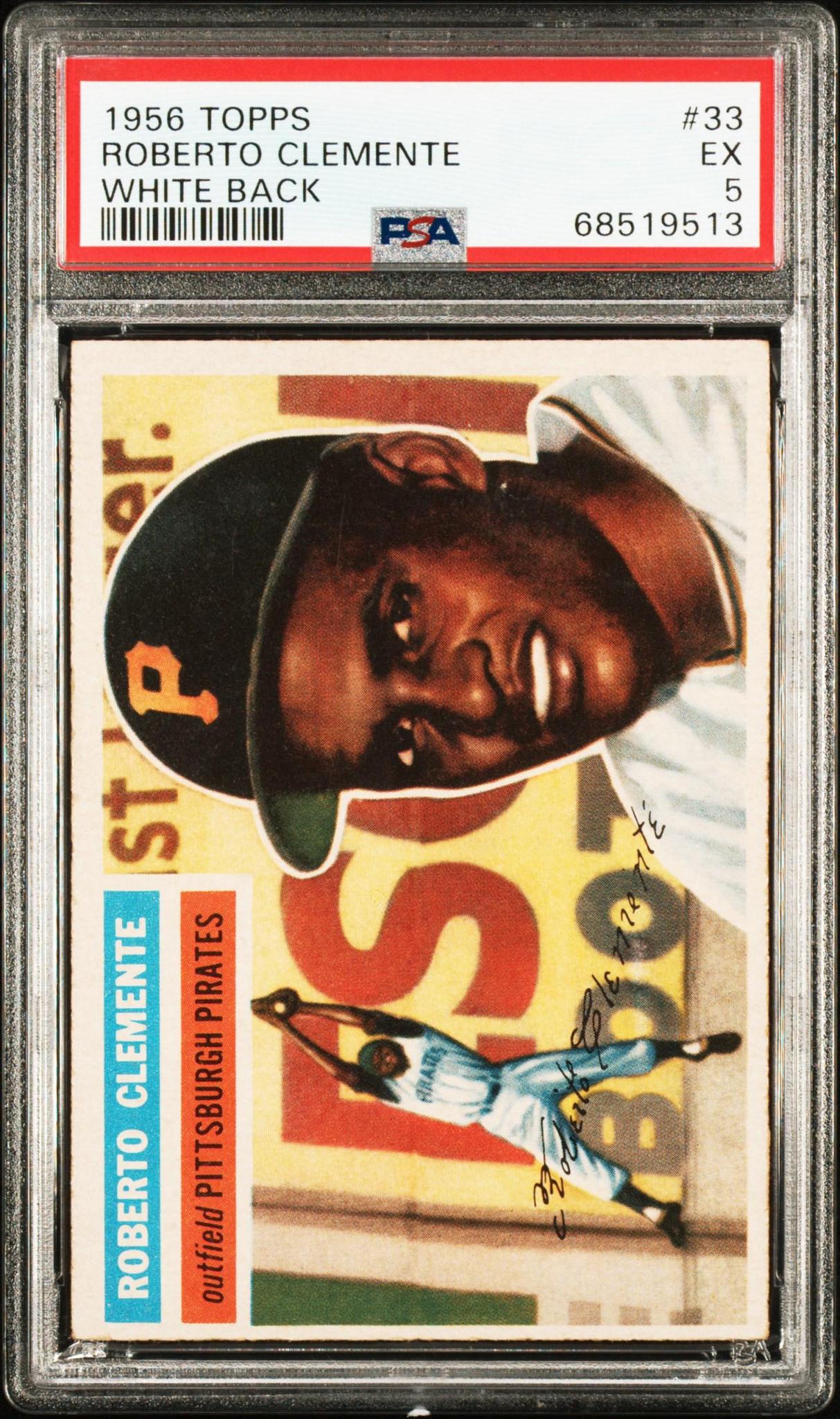 1956 Topps Roberto Clemente #33 White Back PSA 5