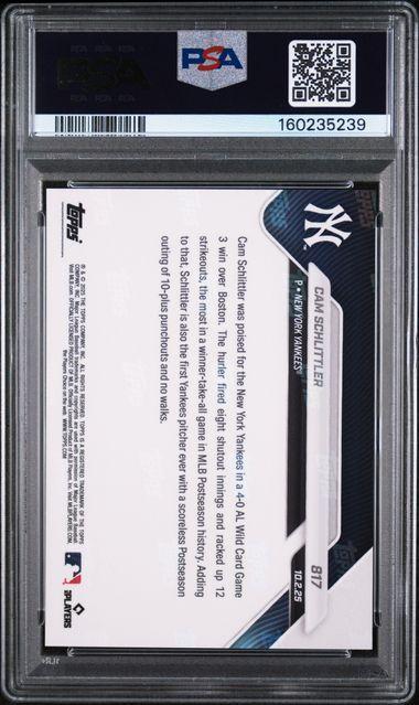 2025 Topps Now Cam Schlittler PSA 10